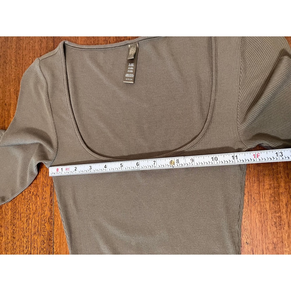 SKIMS Soft Lounge Ribbed Long Sleeve Bodycon Mini Dress Taupe Brown Women Size S - Picture 7 of 13